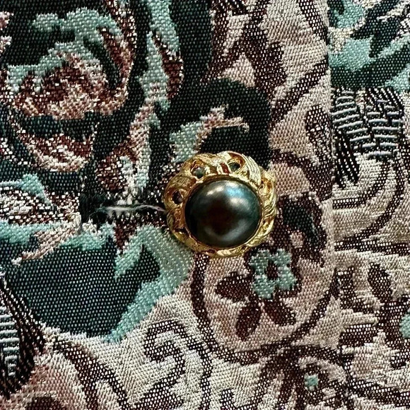 Vintage Neiman Marcus Gold Metallic Shimmer Rose 80’s Rock Glam Blazer Size 8 M - Picture 11 of 16